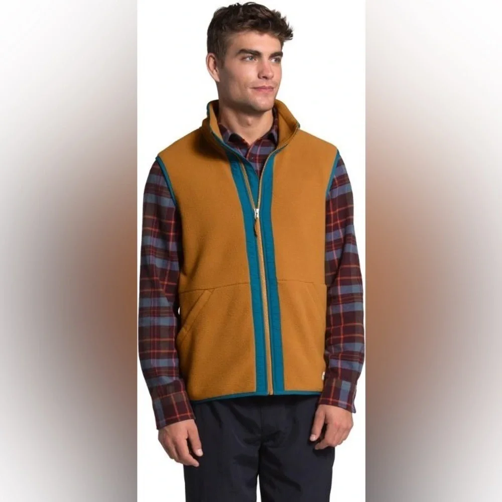 The North Face Carbondale Fleece Vest Timber Tan/Mallard Blue